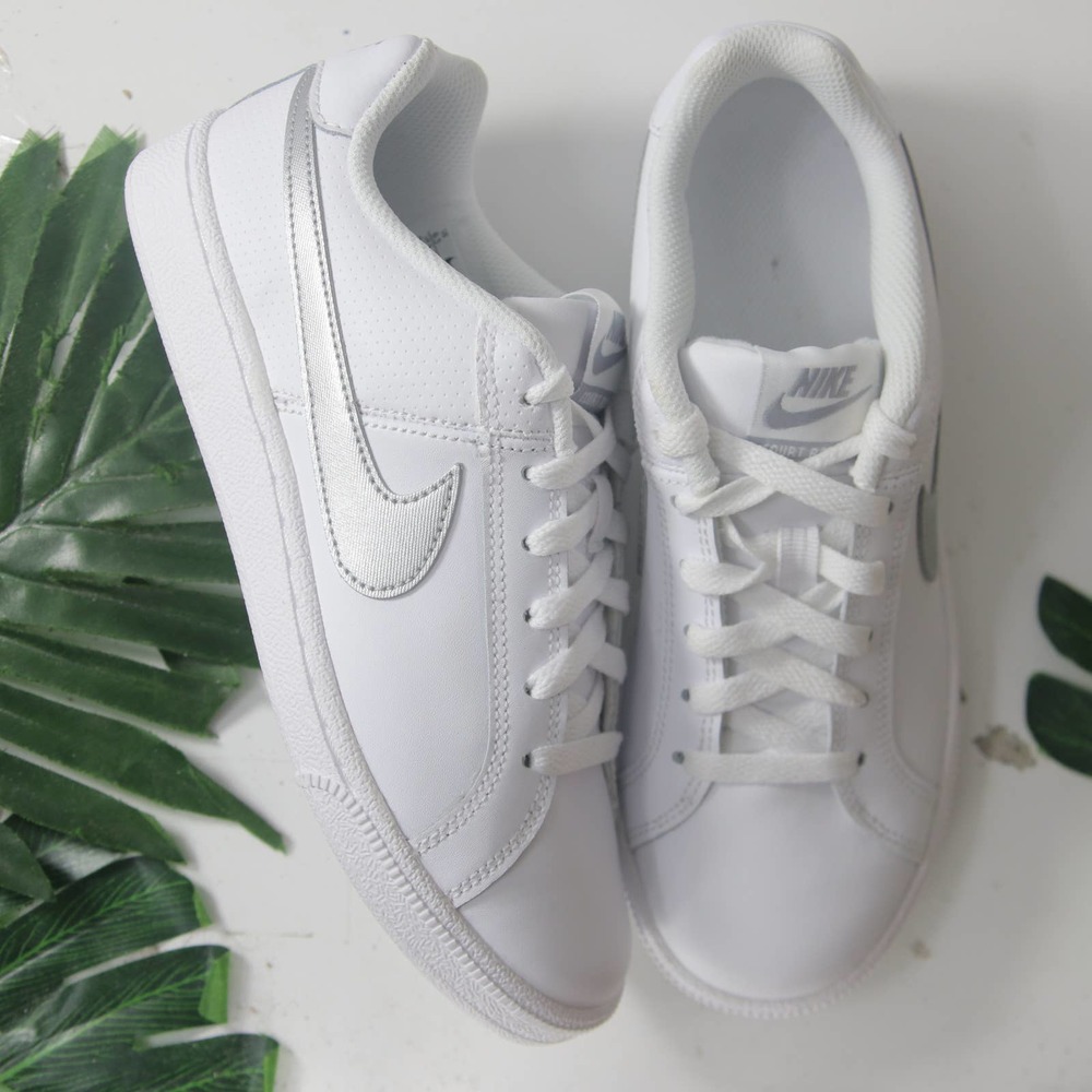 Nike Low Court Royal White Silver Women's Sneakers 002960 sz 6.5 Womens/5 Youth